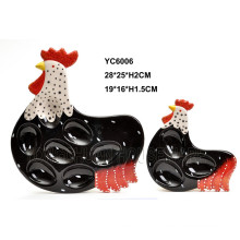 Ceramic Egg Tray Rooster Design